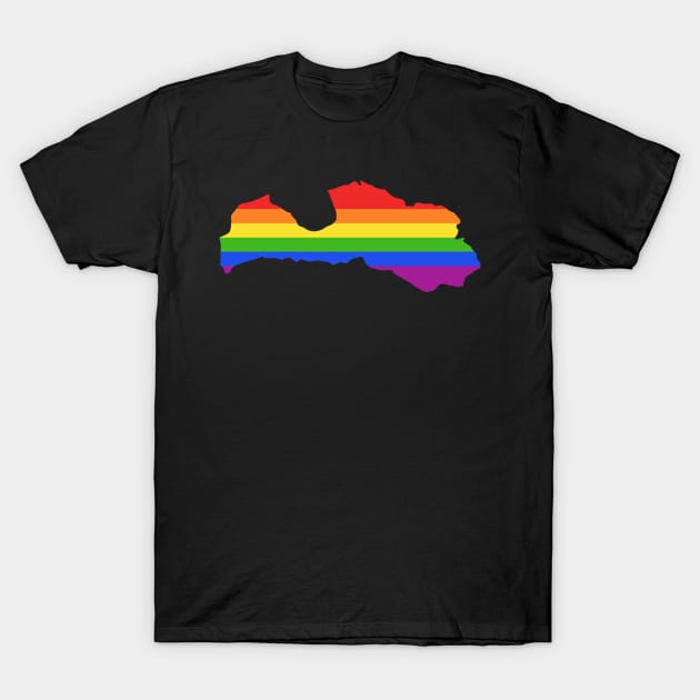 Latvia Rainbow Flag for proud LGTBQ Latvian T-Shirt by c1337s